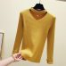 Basic Sweater Women Pullover Knitted Long Sleeve Sexy V-Neck Women Sweaters Top Autumn Winter Soft Elasticity Pull Femme Black