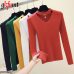 Basic Sweater Women Pullover Knitted Long Sleeve Sexy V-Neck Women Sweaters Top Autumn Winter Soft Elasticity Pull Femme Black