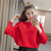 Batwing Sleeve Loose Autumn Women Pullover Sweater Yellow Knit Fashion Female Pull New Arrival Striped Pullovers and Sweaters