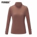 Button Sleeve Knitted Sweater Solid Pullovers Causal Thin 2019 Women Turtleneck Office Lady Sweaters Knitting Female Knit Tops