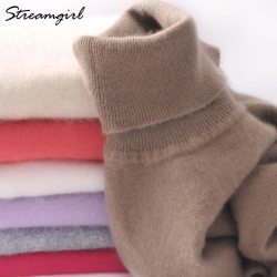 Cashmere Sweater Women Turtleneck Women's Plus Size Knitted Turtleneck Winter Cashmere Sweater For Women Warm Sweaters Female