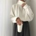 Ccibuy11 Turtleneck Knitted Jumpers for women Women Sweater Casual Loose Long Batwing Sleeve Crocheted Pullovers Streetwear