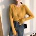 Colorfaith Women Pullovers Sweater New 2019 Knitted Autumn Winter Spring Fashion Sexy Elegant Buttons Casual Ladies Tops SW9065