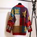 Colorful Star Geometry Print Knitted Cardigan Women Casual Single Breasted Jumper 2019 Autumn Winter Oversize Sweater Tops Femme