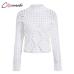 Conmoto Fashion White Hollow out Sweaters Women 2019 Autumn Winter Casual Thin Short Knit Tops Female Chic Jumpers Pull Femme