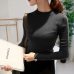 FEKEHA Autumn Winter Women Pullovers Sweater Knitted Elasticity Jumper Slim Half Turtleneck Warm Female White Black Sweaters