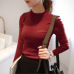 FEKEHA Autumn Winter Women Pullovers Sweater Knitted Elasticity Jumper Slim Half Turtleneck Warm Female White Black Sweaters