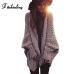 Fitshinling BOHO Winter cardigans for women oversize batwing sleeve sweaters long cardigan female knitted clothes khaki jackets