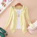 Fun Orange New Summer Fashion Women Lace Sweet Candy Color Crochet Hollow Out Knitwear Blouse Full Sweater Cardigan Open Stitch