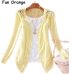 Fun Orange New Summer Fashion Women Lace Sweet Candy Color Crochet Hollow Out Knitwear Blouse Full Sweater Cardigan Open Stitch