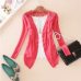 Fun Orange New Summer Fashion Women Lace Sweet Candy Color Crochet Hollow Out Knitwear Blouse Full Sweater Cardigan Open Stitch