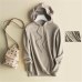 GCAROL Fall Winter Girls Knit Pullover 30% Wool Hooded Sweater High Street Candy Women Render Knit Jumper Knitwear