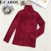 GCAROL New Arrival Fall Winter Women Pleuche Turtleneck Sweater Stretch High Quality Smooth Thick Pullover Basic Warm OL Tops