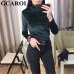 GCAROL New Arrival Fall Winter Women Pleuche Turtleneck Sweater Stretch High Quality Smooth Thick Pullover Basic Warm OL Tops