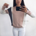 GIGOGOU Autumn Winter Sweater Women Contrast Color Pullover Jumper Long Sleeve O-Neck Knitted Tops Outwear Pull Femme