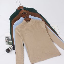 GIGOGOU Autumn Winter Women Pullovers Sweater Knitted Elasticity Casual Jumper Basic Slim Warm Female Sweaters Top