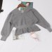 GIGOGOU Double V-Neck Autumn Winter Women Sweater Lurex Glitter Knitted Jumper Top Flare Sleeves Casual Female Pullover Sweater