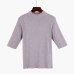 GIGOGOU Spring Autumn Women Sweater Half Sleeves O-neck Slim Jumper Knitted Soft Female Pullover Sweater Top