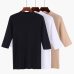 GIGOGOU Spring Autumn Women Sweater Half Sleeves O-neck Slim Jumper Knitted Soft Female Pullover Sweater Top