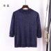 GIGOGOU Women Pullover Sweater Lurex Glitter Knitted Pull Over Tops Spring Autumn Half Sleeve Elasticity Crewneck Female Jumper