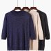 GIGOGOU Women Pullover Sweater Lurex Glitter Knitted Pull Over Tops Spring Autumn Half Sleeve Elasticity Crewneck Female Jumper