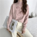 Geometric Face Winter Turtleneck Women Pullover Sweater Long Sleeve Loose Female Knitting Jumper Sweater Slim Ladies Sweater