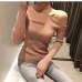 Gkfnmt Sexy off shoulder knitted sweater Women elegant solid skinny slim pullover and sweater 2018 Autumn winter jumpers Pink