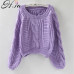 H.SA Roupas femininas Women Pull Sweaters 2018 New Yellow Sweater Jumpers Candy Color Harajuku Chic Short Sweater Twisted Pull