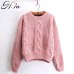 H.SA Women Sweaters Warm Pullover and Jumpers Crewneck Mohair Pullover Twist Pull Jumpers Autumn 2017 Knitted Sweaters Christmas