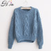 H.SA Women Sweaters Warm Pullover and Jumpers Crewneck Mohair Pullover Twist Pull Jumpers Autumn 2017 Knitted Sweaters Christmas