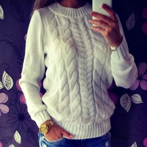 High Quality Fashion Casual Women's Clothing Female Solid Color O-Neck Long Sleeved Knitted Sweater Women Soft Pullovers