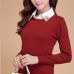 High Quality Pure Colors Spring Autumn Winter European Style Women Fashion Pullovers Knitted Cashmere Wool Sweater Lady Big Size