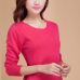 High Quality Pure Colors Spring Autumn Winter European Style Women Fashion Pullovers Knitted Cashmere Wool Sweater Lady Big Size