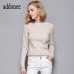 High Quality Pure Colors Spring Autumn Winter European Style Women Fashion Pullovers Knitted Cashmere Wool Sweater Lady Big Size