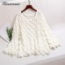 Hirsionsan Elegant Sweater Women 2019 Casual Fashion Loose Women Sweaters and Pullovers Cute 3D Pink White Jumper Sueter Mujer