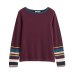 INMAN New Long Sleeve O-Neck Striped Sweater Casual Bottoming  Pullovers Winter Women