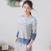 INMAN Women 2019 Spring Autumn NEW All-match  Casual O-Neck Striped Pullover Sweater Long Sleeve Autumn Knitting Tops