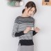 INMAN Women 2019 Spring Autumn NEW All-match  Casual O-Neck Striped Pullover Sweater Long Sleeve Autumn Knitting Tops