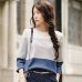 INMAN Women Autumn Clothes Loose Striped Pullovers Women Thin Knit Pullover Sweaters Tops