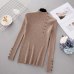 INS autumn Fashion Button Turtleneck Sweater shirts Women Solid Knitted Pullover ldies Slim Soft Jumper Sweater Female Knit Tops