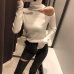 Knitted Sweater Off Shoulder Pullovers Sweater for Women Long Sleeve Turtleneck Female Jumper Black White Gray Sexy Clothing