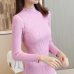 Knitting Women Sweaters And Pullovers Solid Color Turtleneck Slim Casual Ladies Knitted Sweater Winter New Chic Lace Pullover