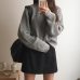 Korean Fashion Ladies Full Sleeve Women Knitting Sweater Solid O-Neck Pullover And Jumper Loose Sweater Hot Sale S80209Q