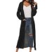 LAAMEI Long Cardigan Women Autumn 2018 Fashion Long Knitted Sweaters Female Oversized Tops Fall Casual Black Coat Split Clothing