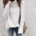 LOSSKY Long Sleeve Autumn Winter Sweater Women White Knitted Sweaters Pullover Jumper Fashion 2018 Turtleneck Sweater Female