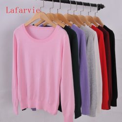 Lafarvie Sweater Women Pullovers 2019 Winter Long Sleeve Wool Female Pullovers Kintted Brand Name Women Cashmere Pullovers