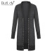 Long Sweater Women Buttons Knitted Cardigan Long Sleeve Ribbed Neckline Knitwear Coat Autumn Winter 2019 Fashion Jumpers Ladies