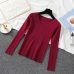 Lucyever Autumn Sweater Women Pullover Elastic Knitted Jumper Long Sleeve V-neck Winter Basic Female Top Knitwear Sueter Mujer