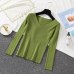 Lucyever Autumn Sweater Women Pullover Elastic Knitted Jumper Long Sleeve V-neck Winter Basic Female Top Knitwear Sueter Mujer