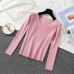 Lucyever Autumn Sweater Women Pullover Elastic Knitted Jumper Long Sleeve V-neck Winter Basic Female Top Knitwear Sueter Mujer